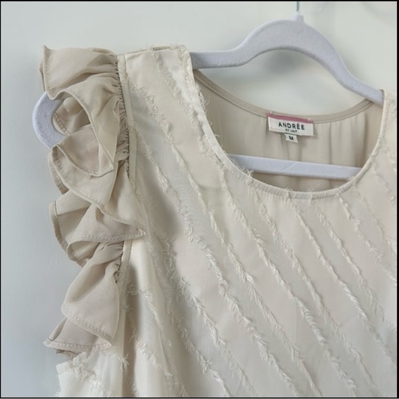 ANDREE BY UNIT | Ruffle Sleeveless Top | Cream | Size M - Picture 2 of 10